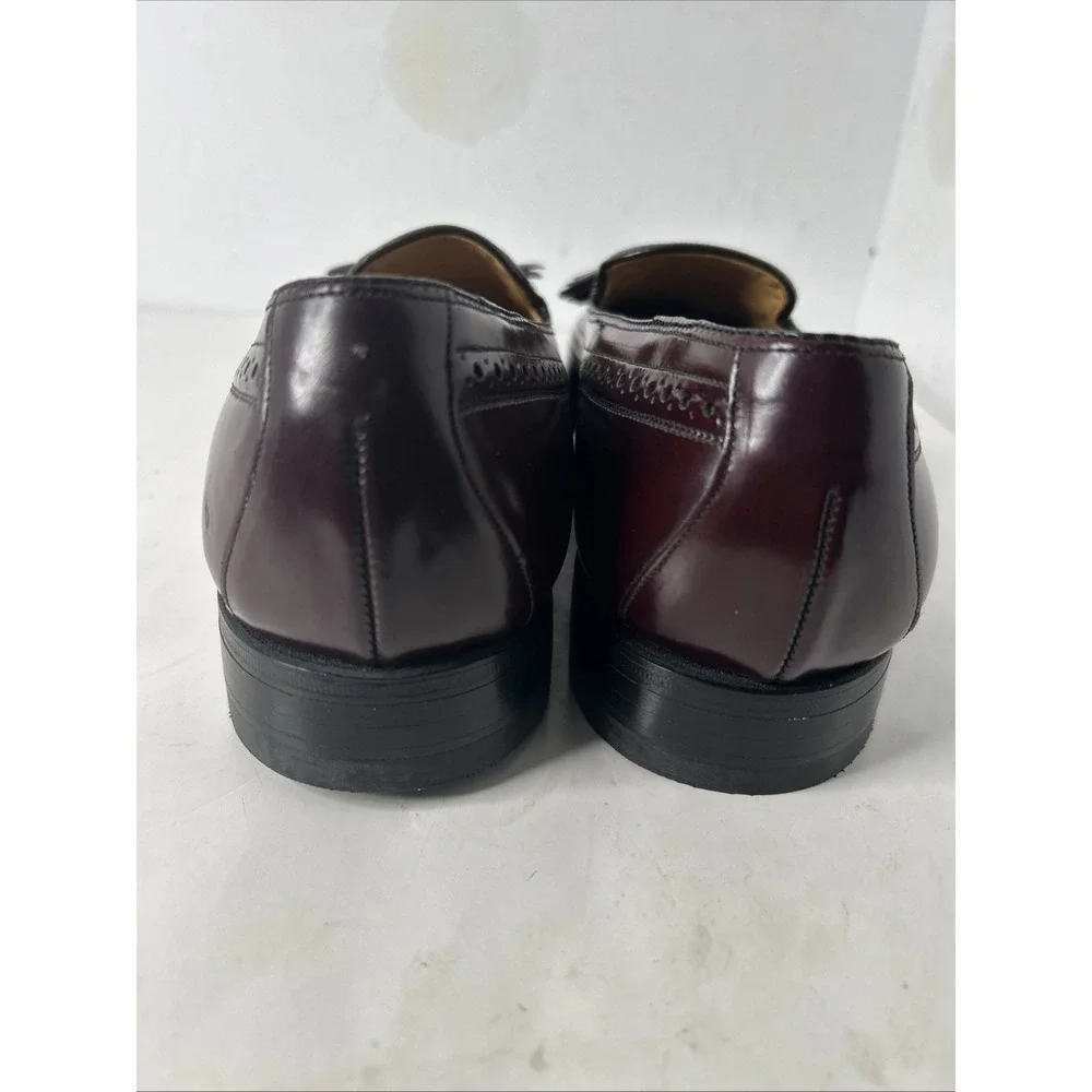 Johnson & Murphy Aristocrat Deerfield Wing Tip Tassel‎ Oxford Sz 12 Burgundy